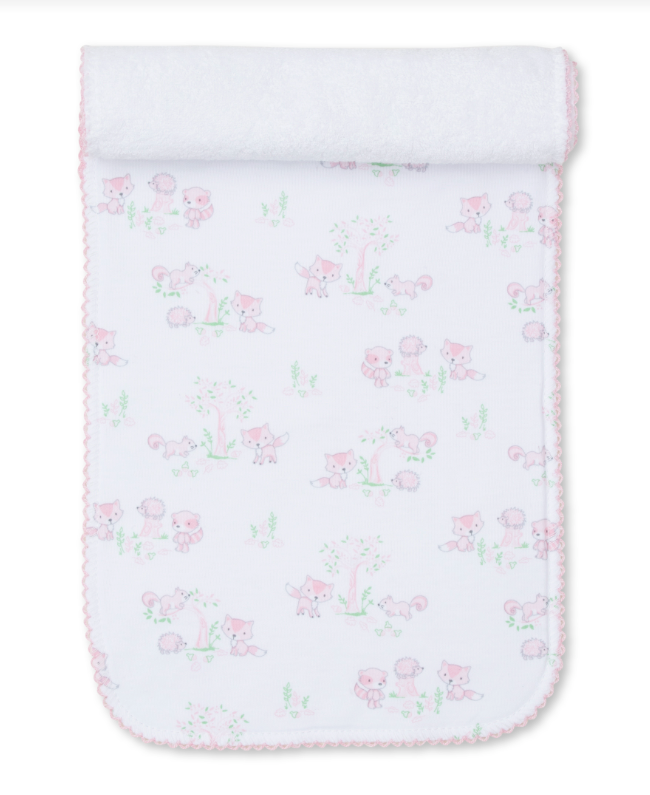 Forest Fun Burp Cloth, Pink