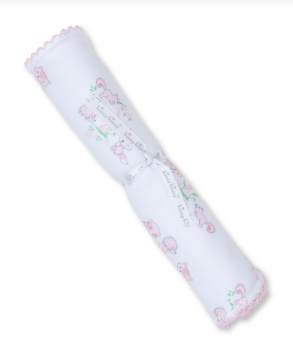 Forest Fun Burp Cloth, Pink