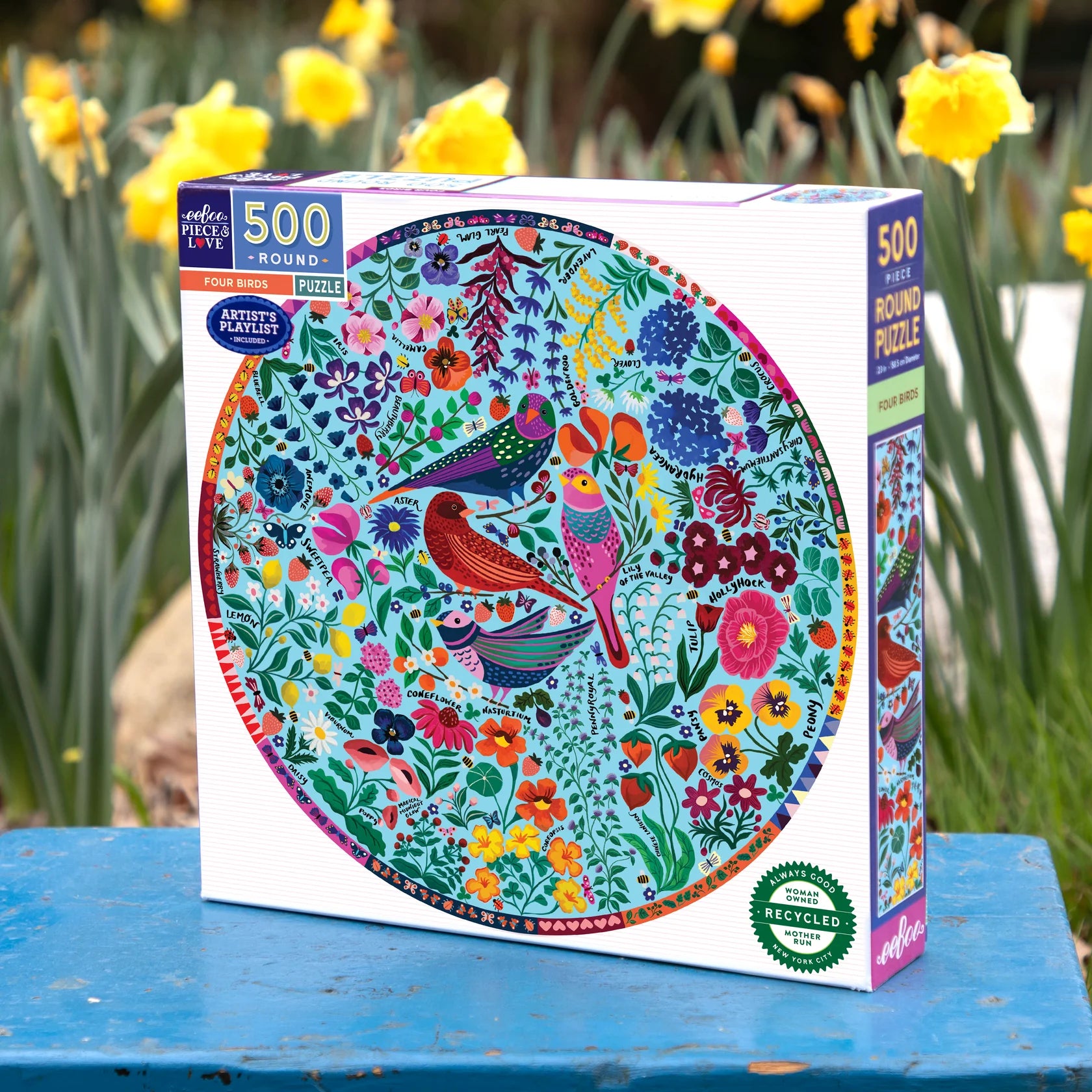 Four Birds 500 Piece Round Puzzle