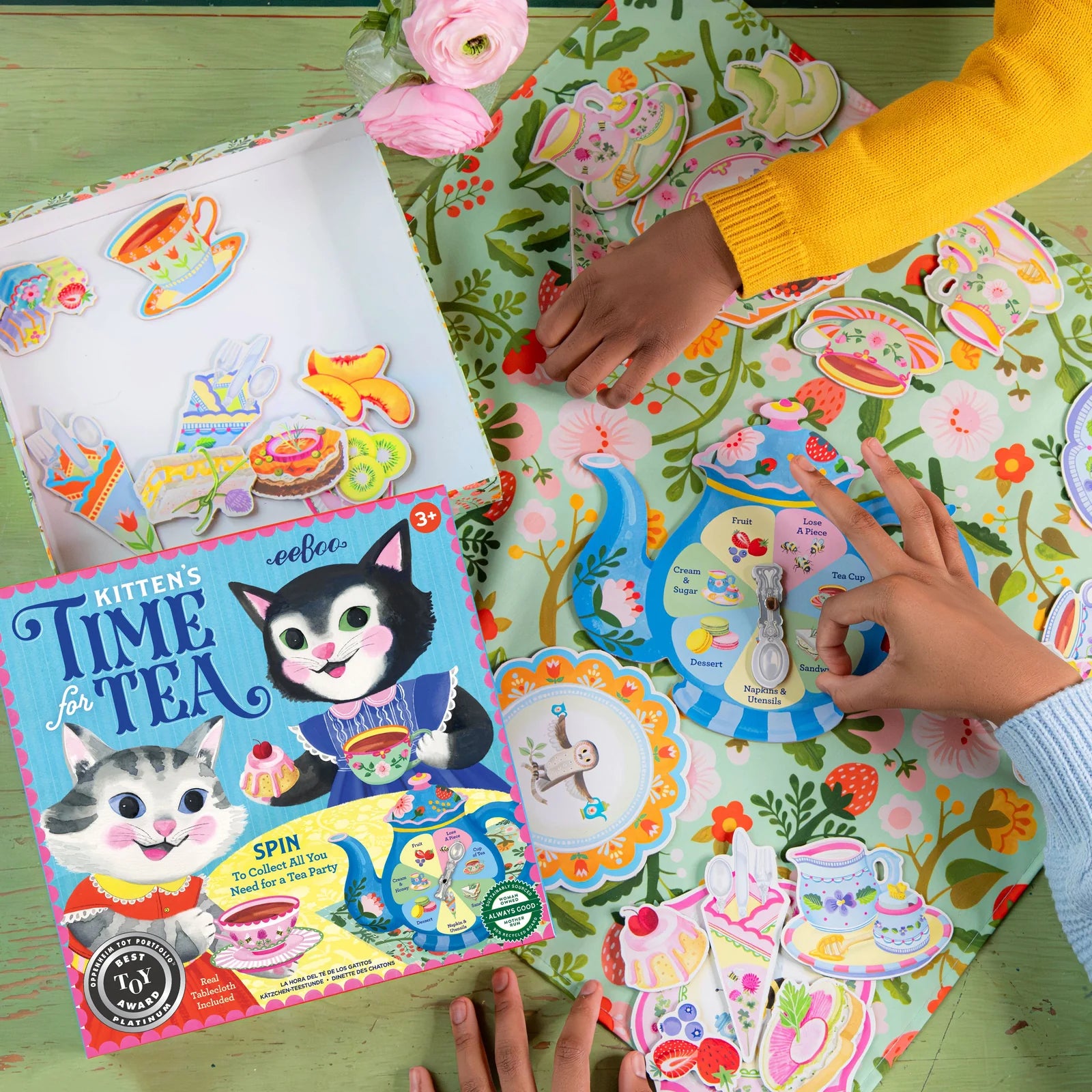 Eeboo Kitten's Time for Tea Spinner Game