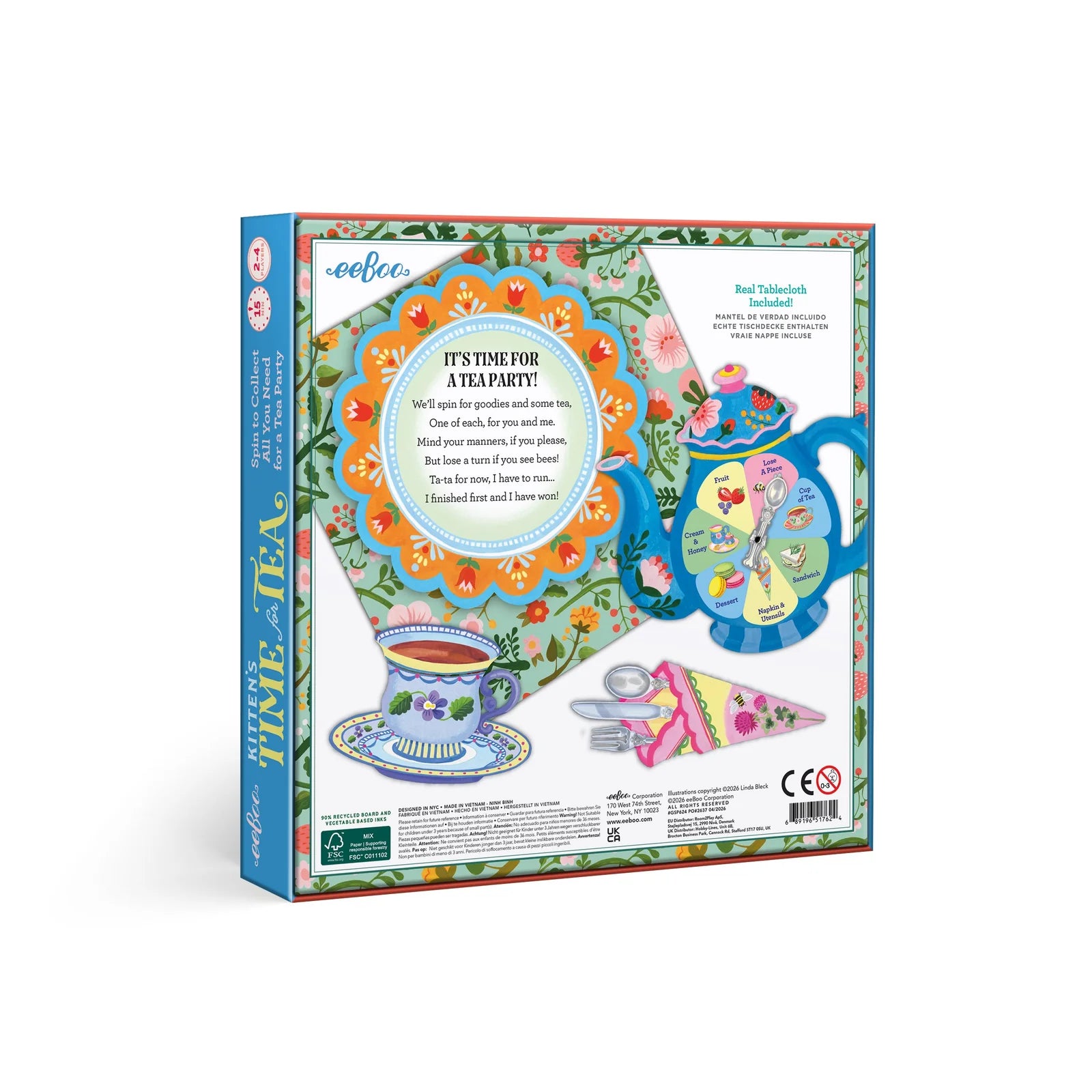 Eeboo Kitten's Time for Tea Spinner Game