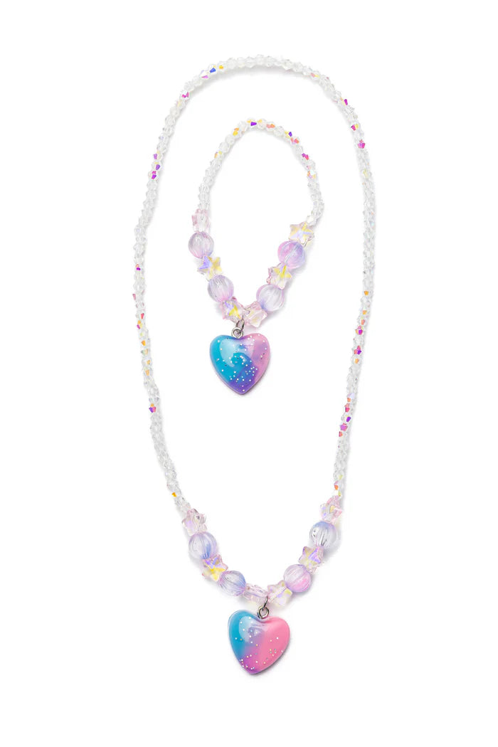 Great Pretenders Galaxy Heart Necklace & Bracelet Set (2 pcs)