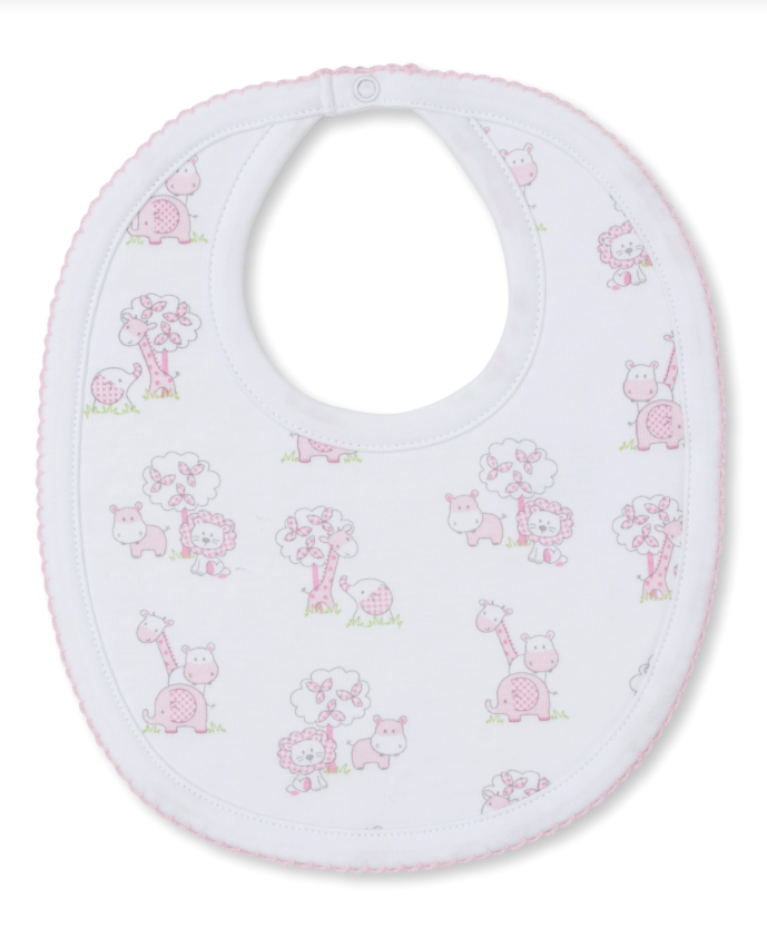 Gingham Jungle Bib, Pink