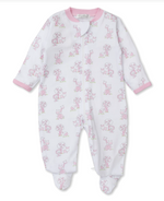 Gingham Jungle Footie with Zip, Pink