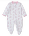 Gingham Jungle Footie with Zip, Pink