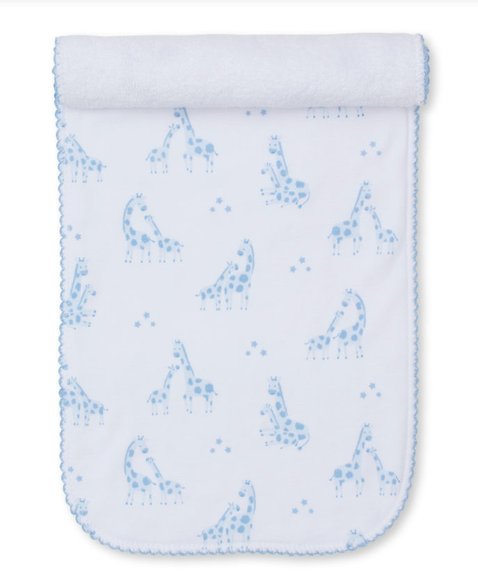 Giraffe Glee Burp Cloth, Blue