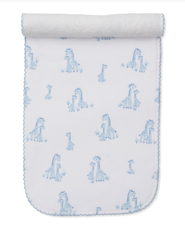 Giraffe Grace Burp Cloth, Blue