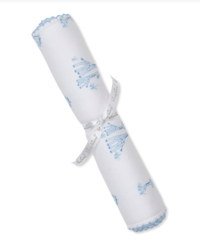 Giraffe Grace Burp Cloth, Blue