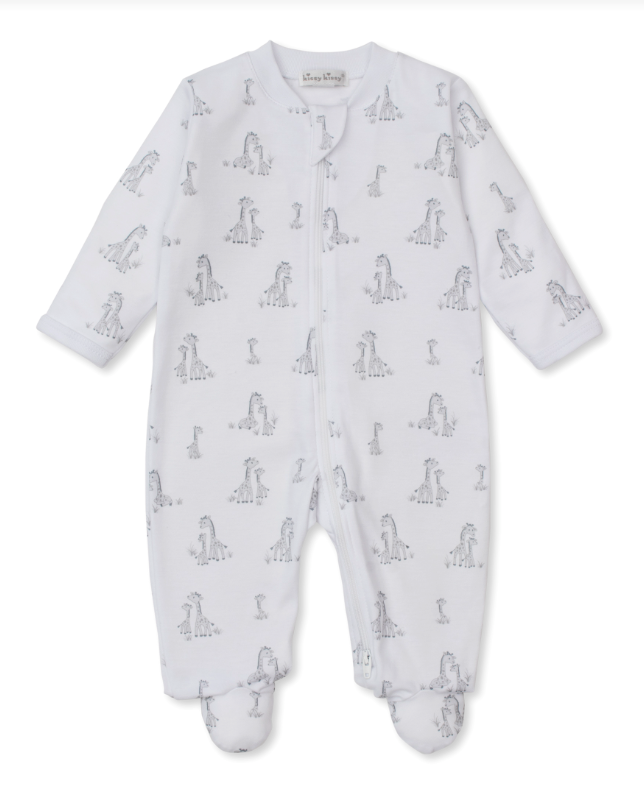 Giraffe Grace Silver Zip Footie