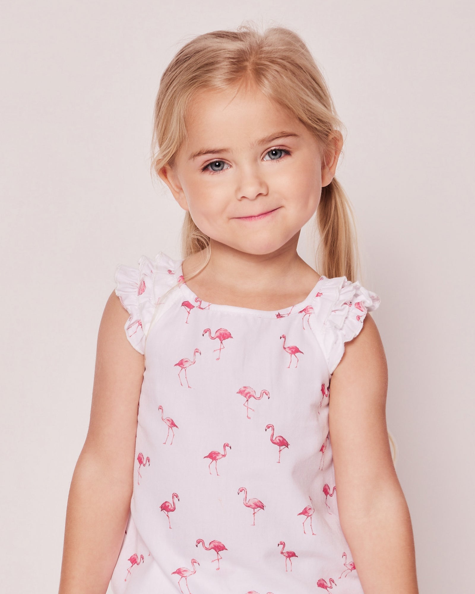 Girl's Twill Amelie Short Set, Flamingos
