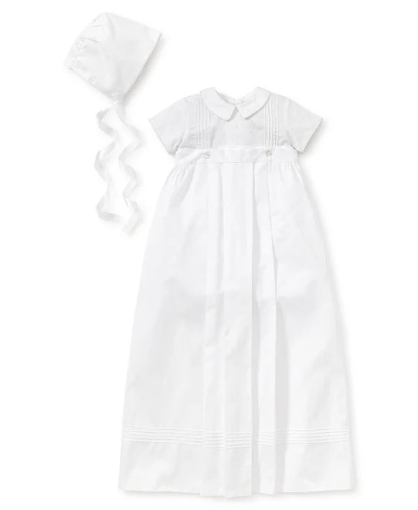 Kissy Kissy Graham Christening Convertible Gown & Hat Set