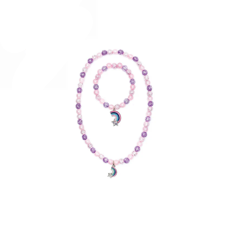 Great Pretenders Rainbow Necklace & Bracelet Set, Purple