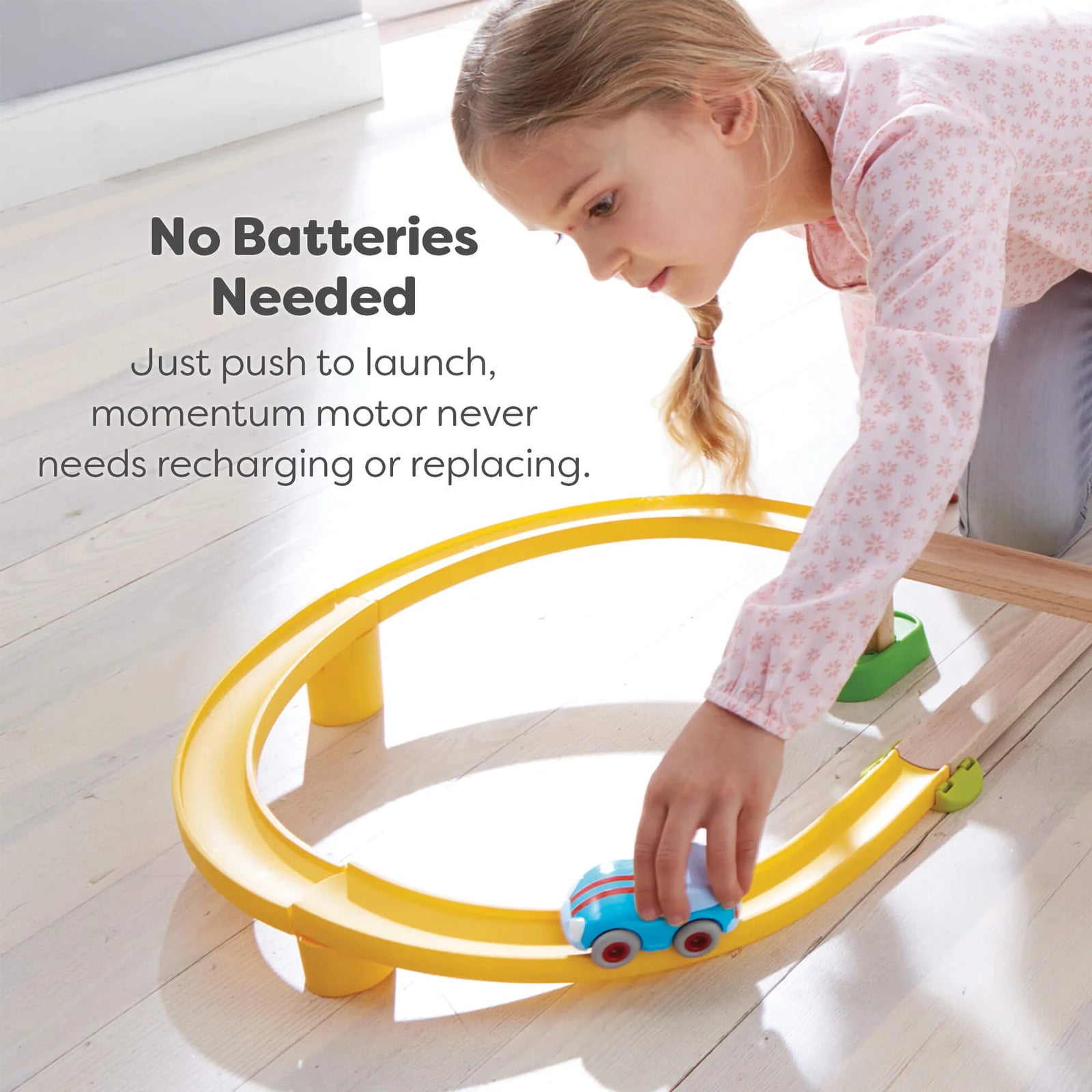 HABA Cars Light Blue Speedster with Momentum Motor
