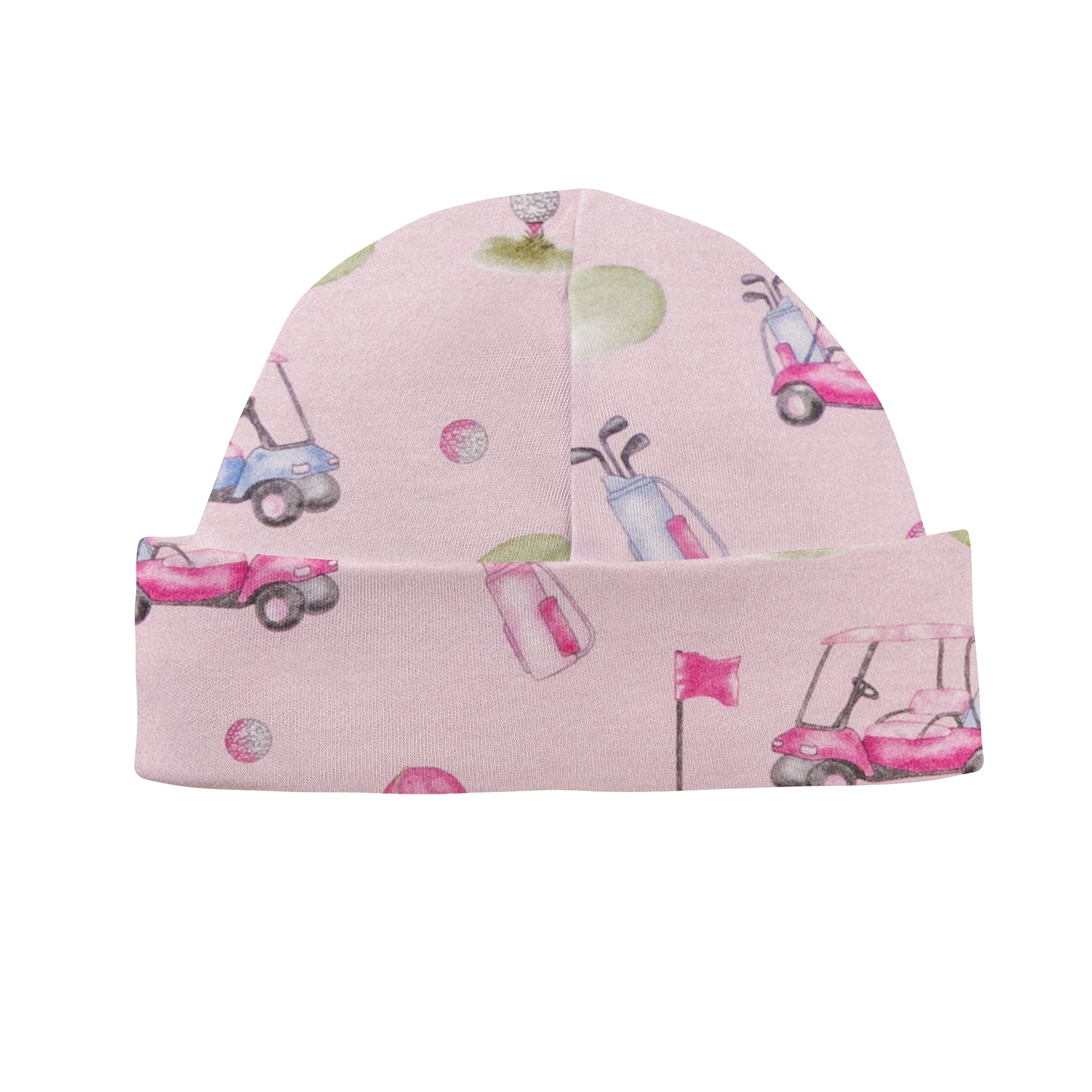 Baby Club Chic Golfing in Pink Printed Pima Round Hat