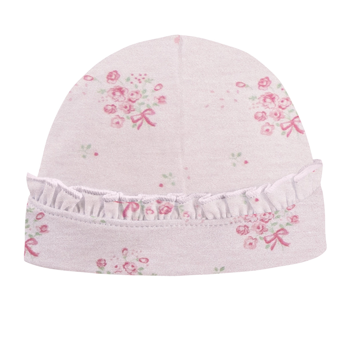 Baby Club Chic Tiny Bunch of Roses Printed Pima Hat with Ruffle
