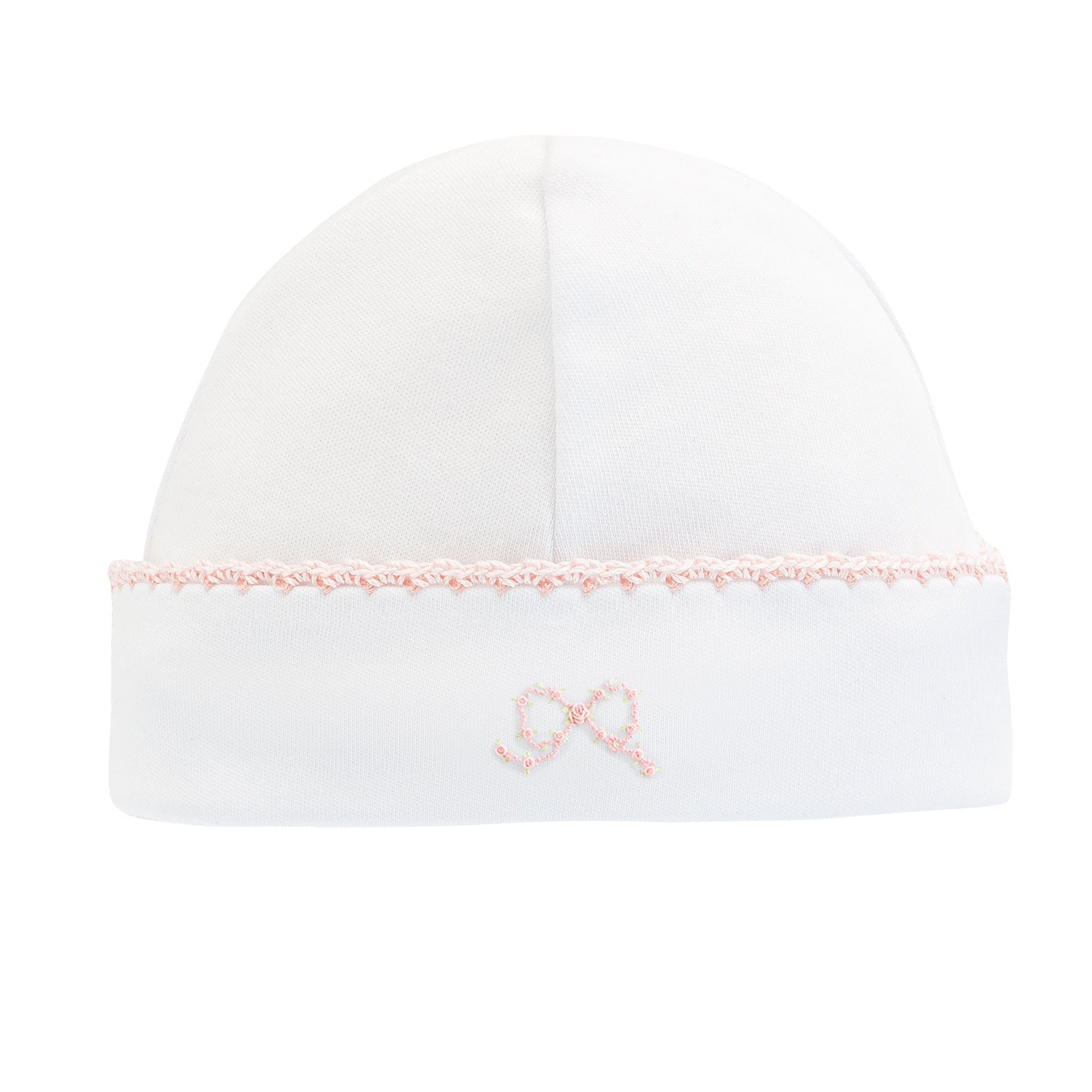 Baby Club Chic Pretty Bows Round Hat with Crochet Trim