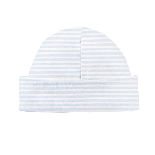 Light Blue Stripes Printed Round Hat