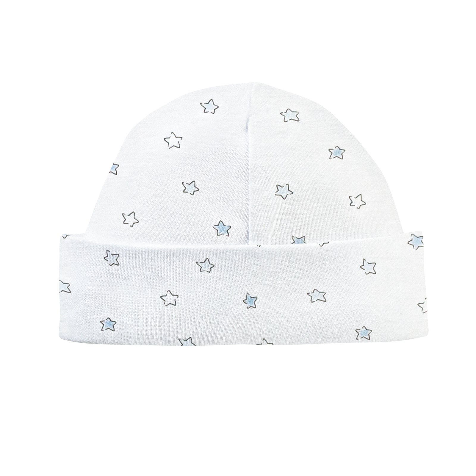 Blue Little Stars Printed Round Hat