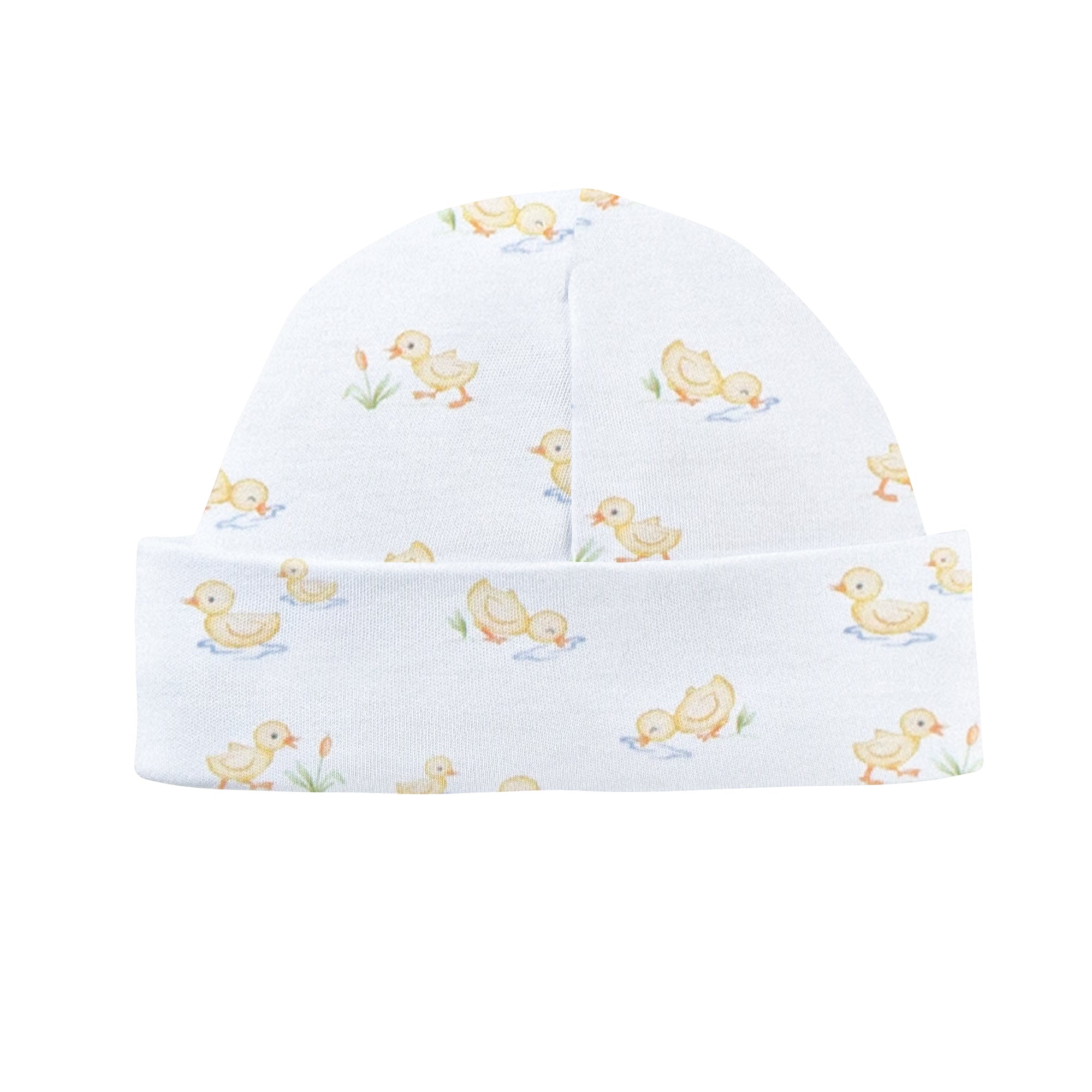 Baby Club Chic Tiny Baby Duckies Printed Pima Round Hat