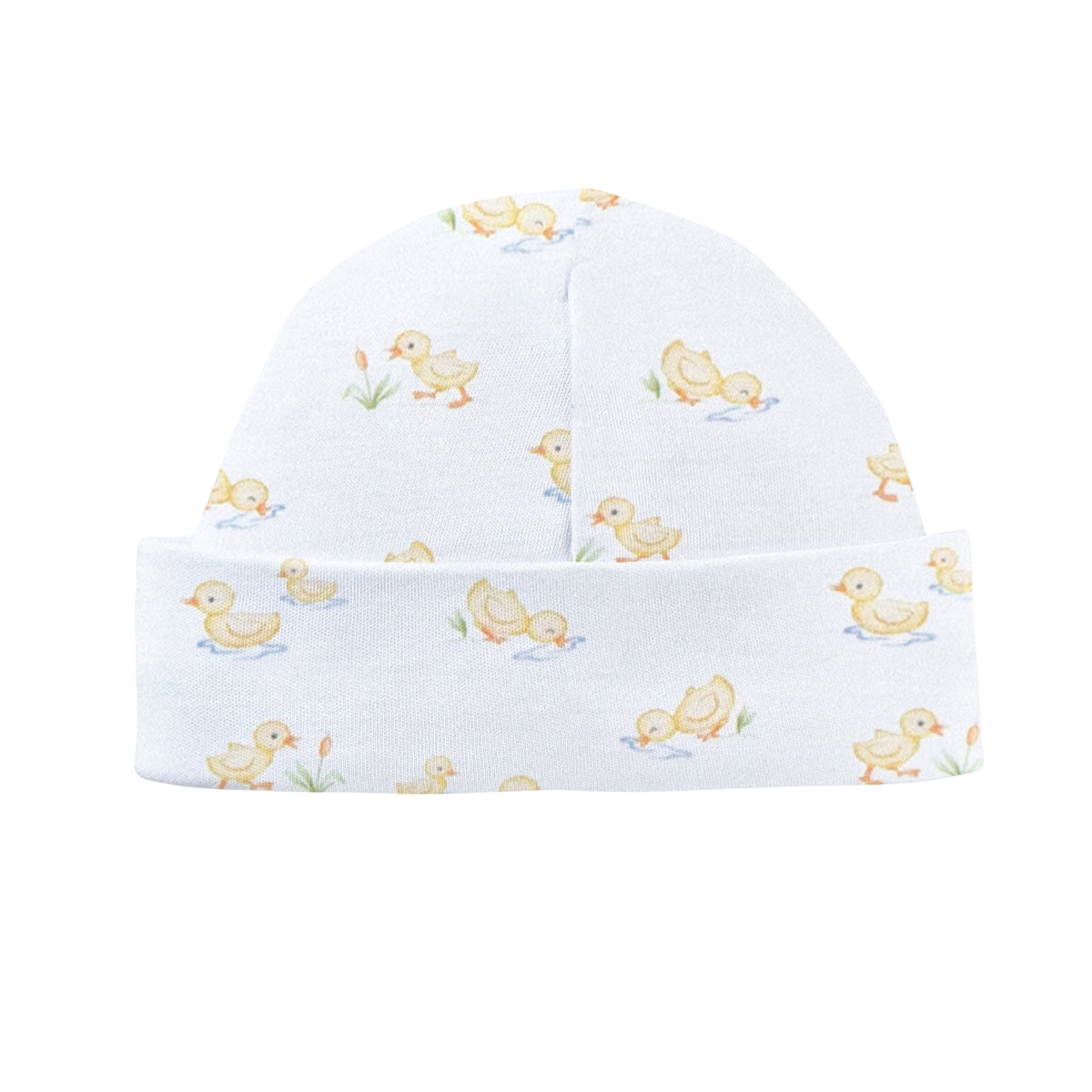 Baby Club Chic Tiny Baby Duckies Printed Pima Round Hat