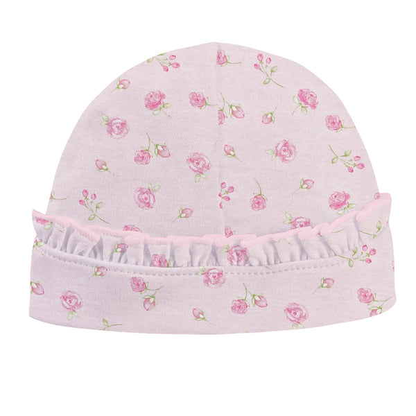 Rosebuds Printed Hat with Ruffle