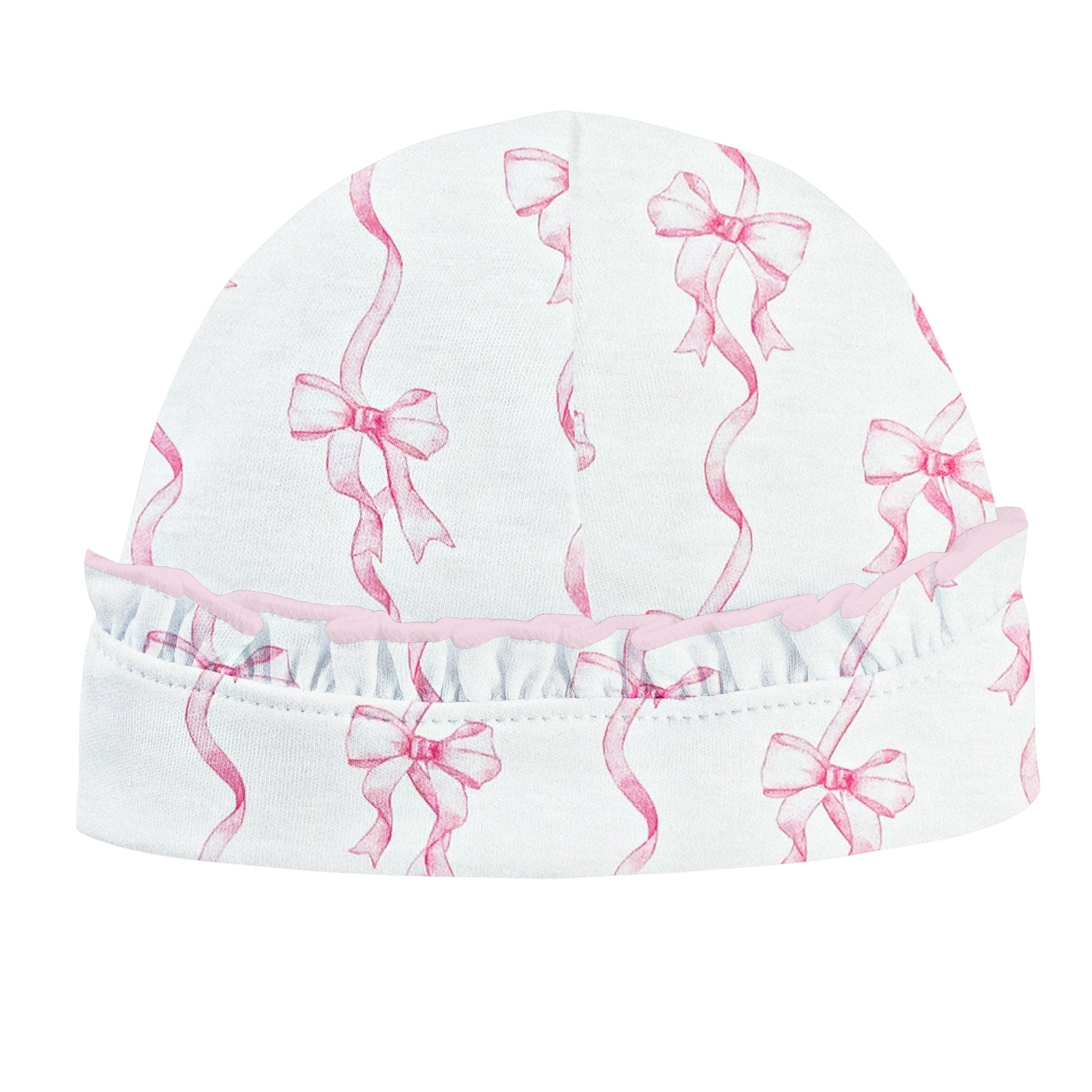 Baby Club Chic Coquette Bows Printed Pima Hat with Ruffle