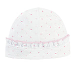 Baby Club Chic Pink Dots Round Hat with Ruffle