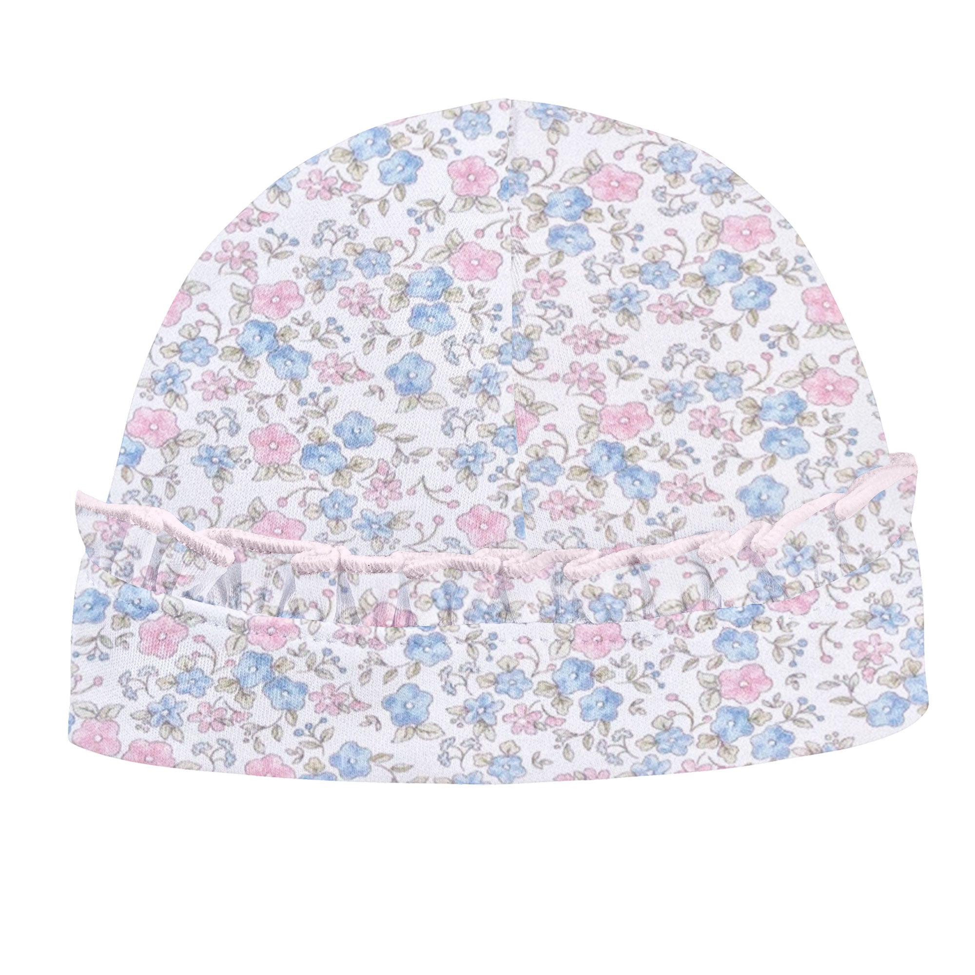 Baby Club Chic Tiny Soft Floral Printed Pima Hat with Ruffle