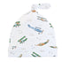 Airplanes Printed Hat With Knot