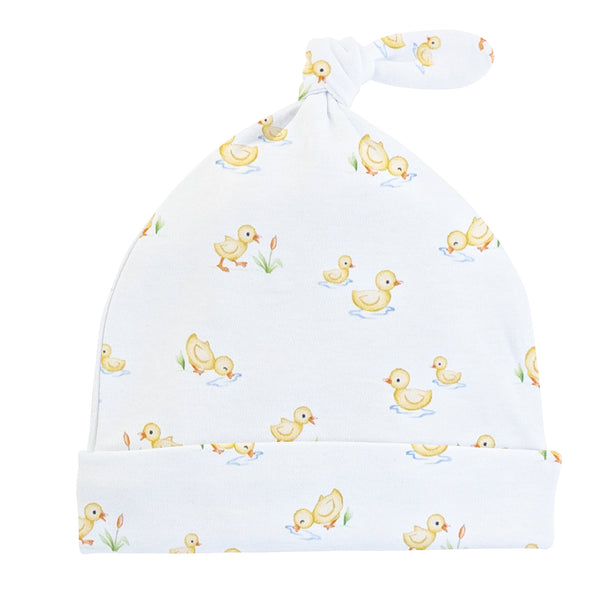 Baby Duckies Printed Hat With Knot