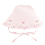 Baby Club Chic Sweet Roses Ruffled Bonnet with Embroidery