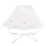 Baby Club Chic Little Bows Ruffled Ruffled Bonnet with Embroidery