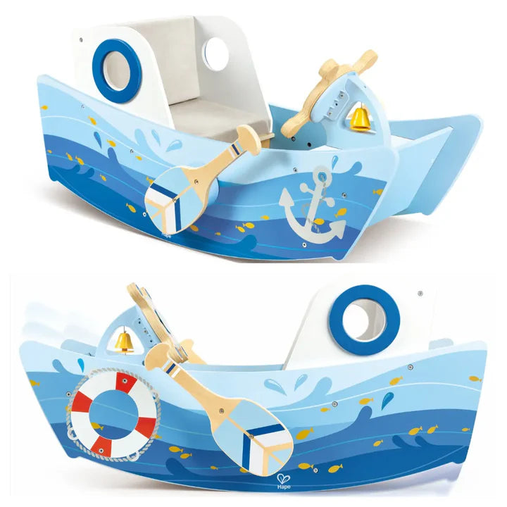 Asl Boat Rocking Hape Captains Rocking Boat β Kids 'N Kribs