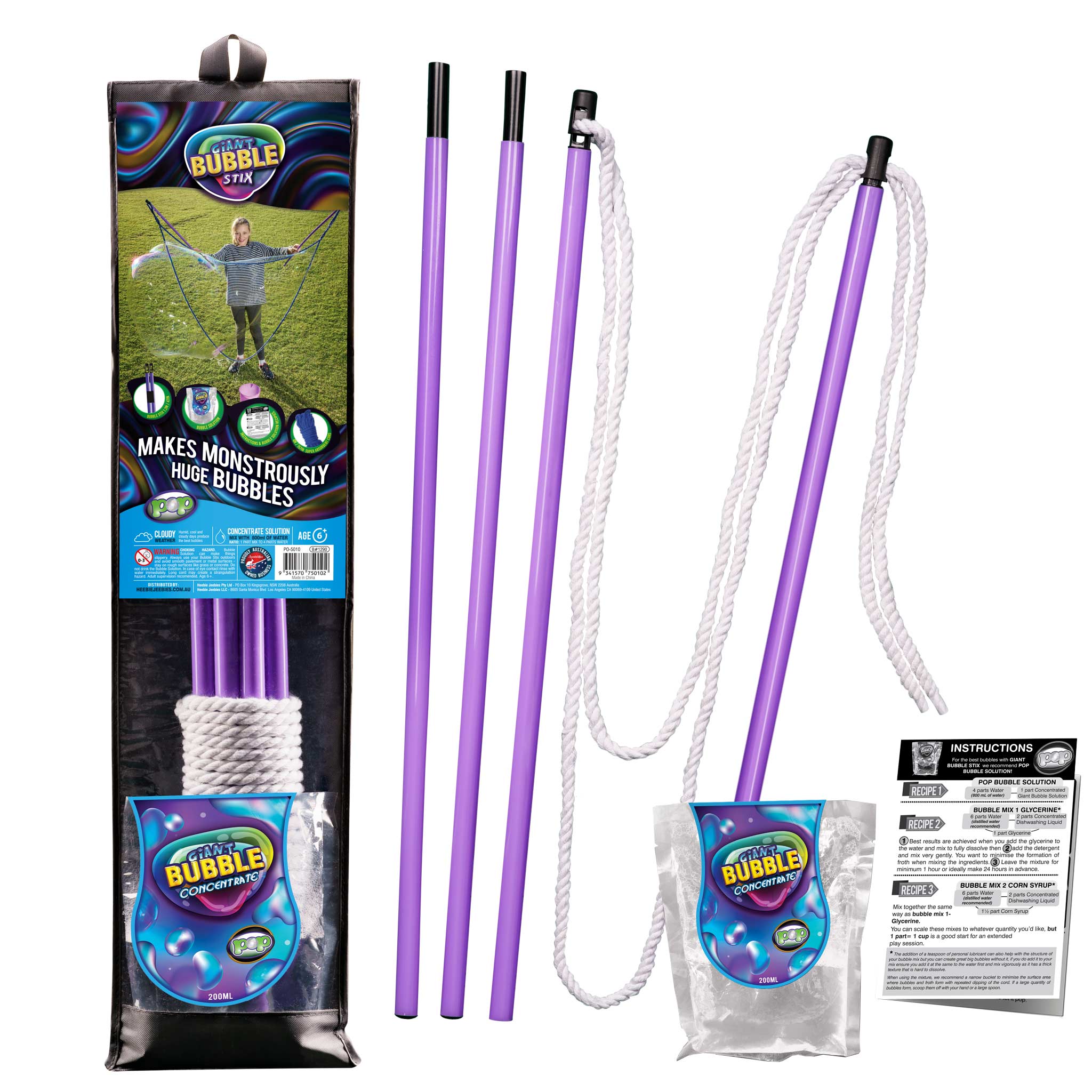 Heebie Jeebies Extendable Giant Bubble Stix