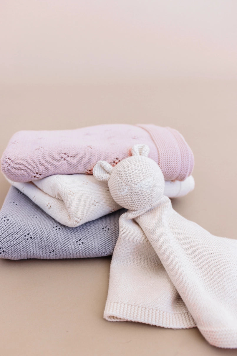 The Blueberry Hill Heirloom Pique Blanket Cream Cotton Baby Embroidery Blanks