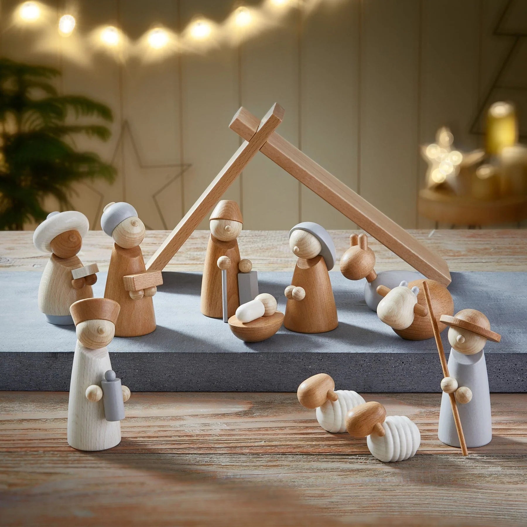 Heirloom Natural Wood Nativity Set