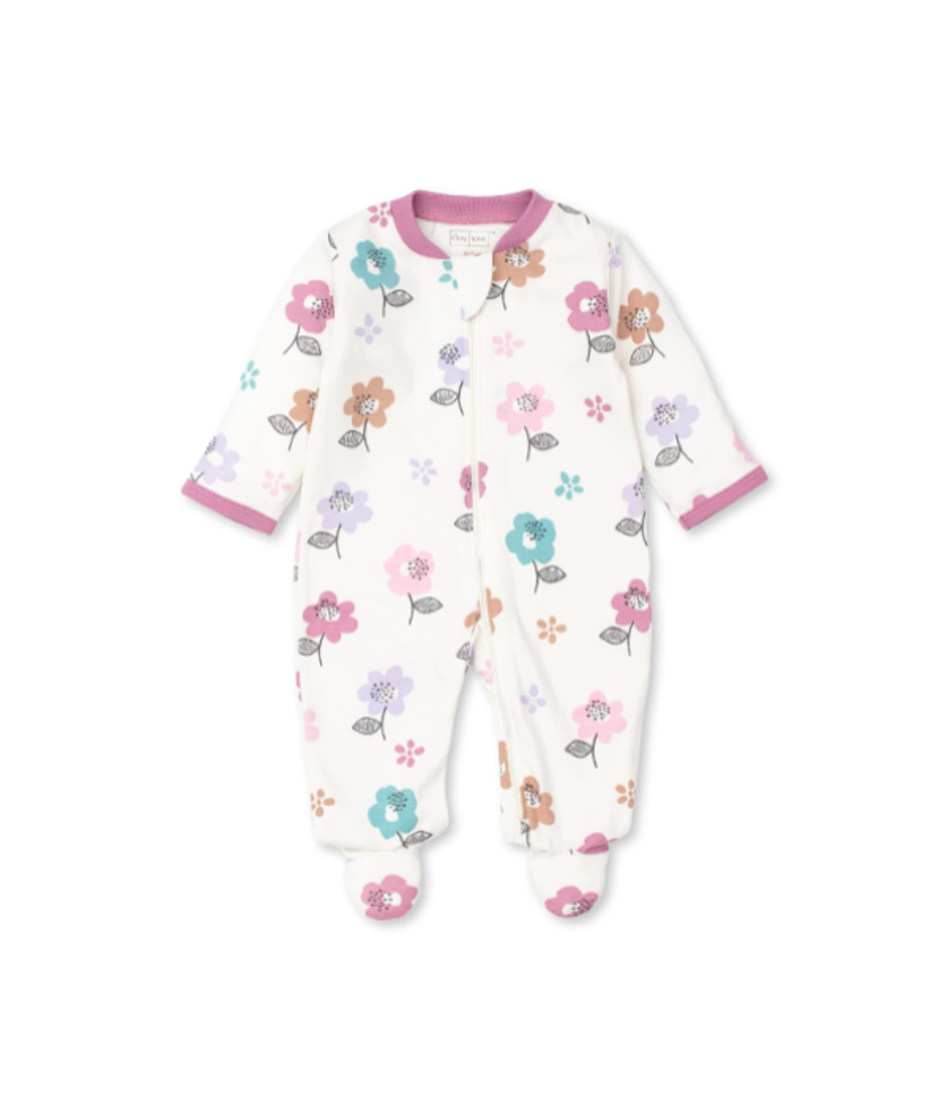 Kissy Love Hippie Floral Zip Footie