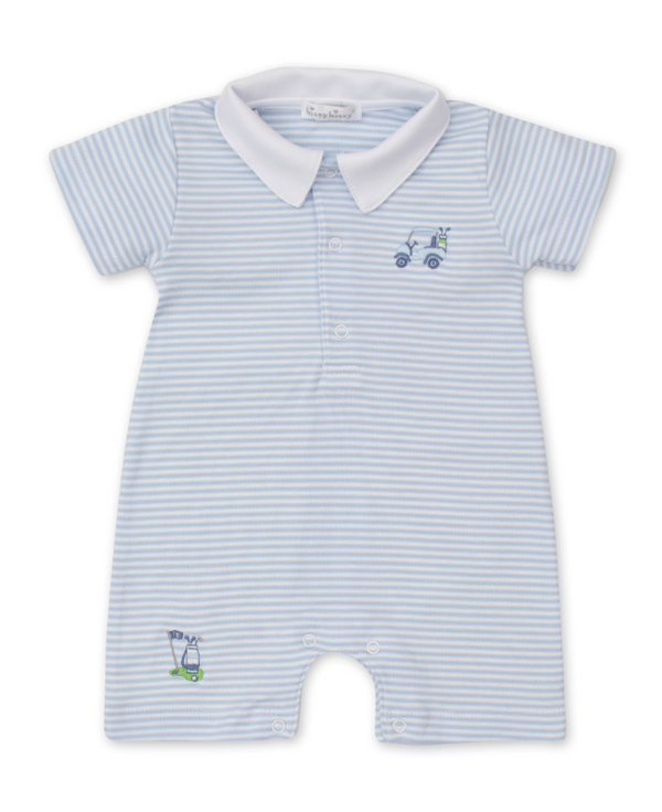 Hole In One Blue Stripe Short Playsuit