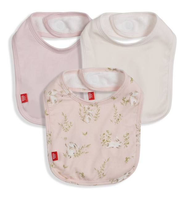 Hoppily Ever After Modal Bib 3 Pack, Pink