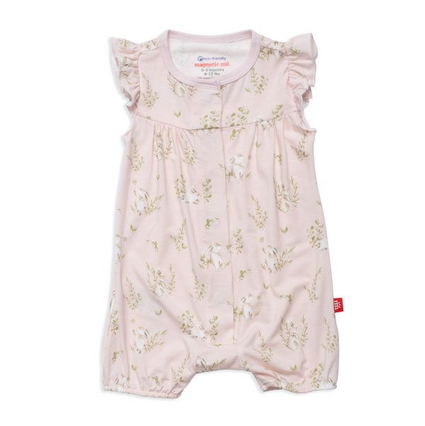 Hoppily Ever After Modal Magnetic Romper, Pink
