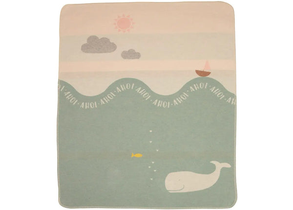 JUWEL Baby Blanket – Whale / AHOI, Green