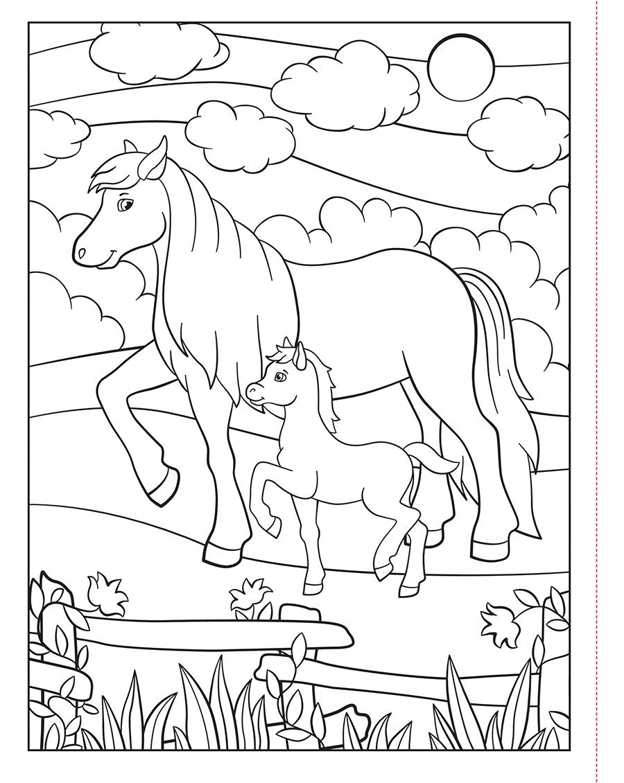 Cottage Door Press John Deere Kids Tractors, Trucks & Animals Coloring Book with Stickers