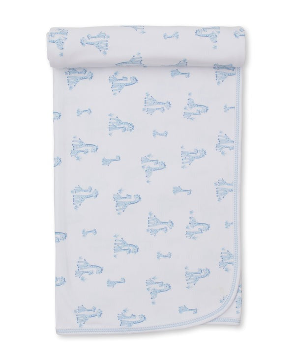Giraffe Grace Blue Blanket