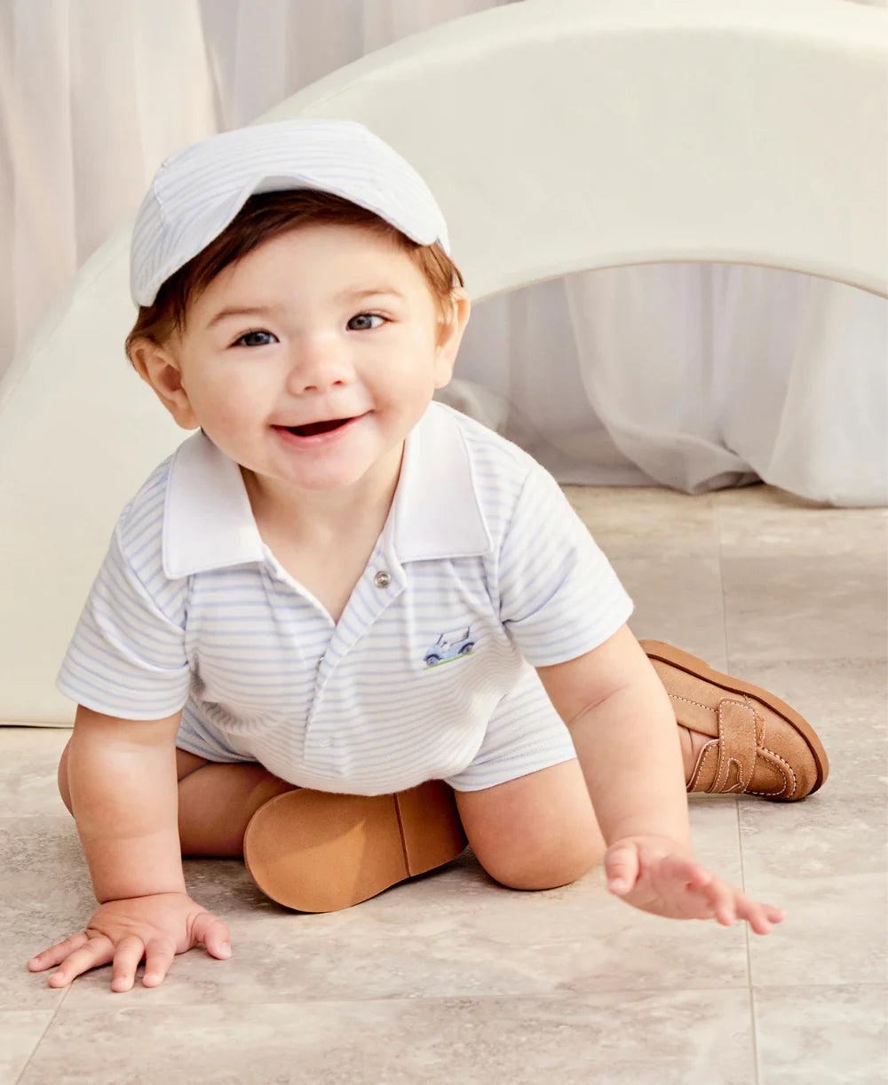 Fairway Foursome Blue Stripe Short Playsuit