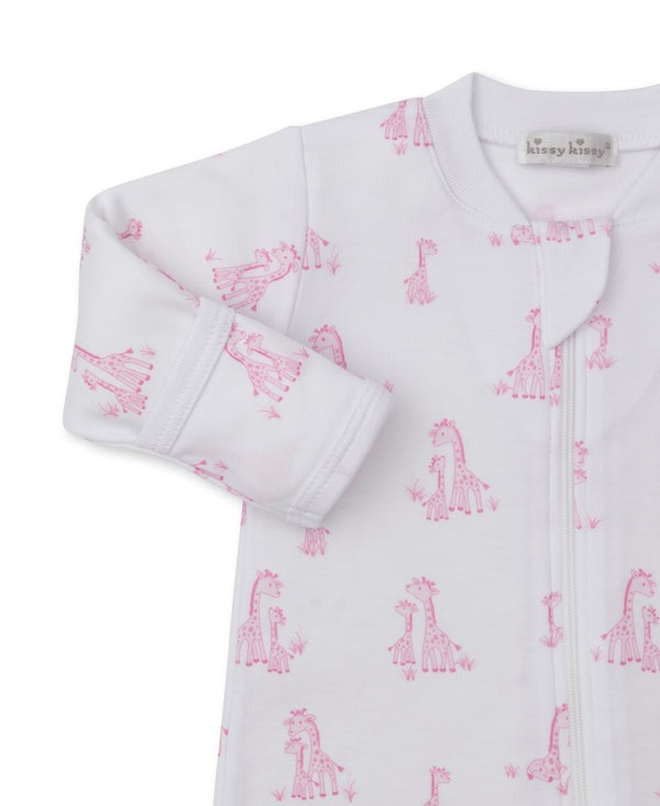 Giraffe Grace Pink Zip Footie
