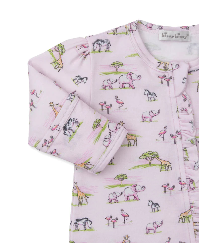 Pink Jungle Safari Zip Footie