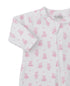 Teddy Bear Time Pink Jacquard Zip Footie