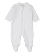 Classic Jacquards White Zip Footie