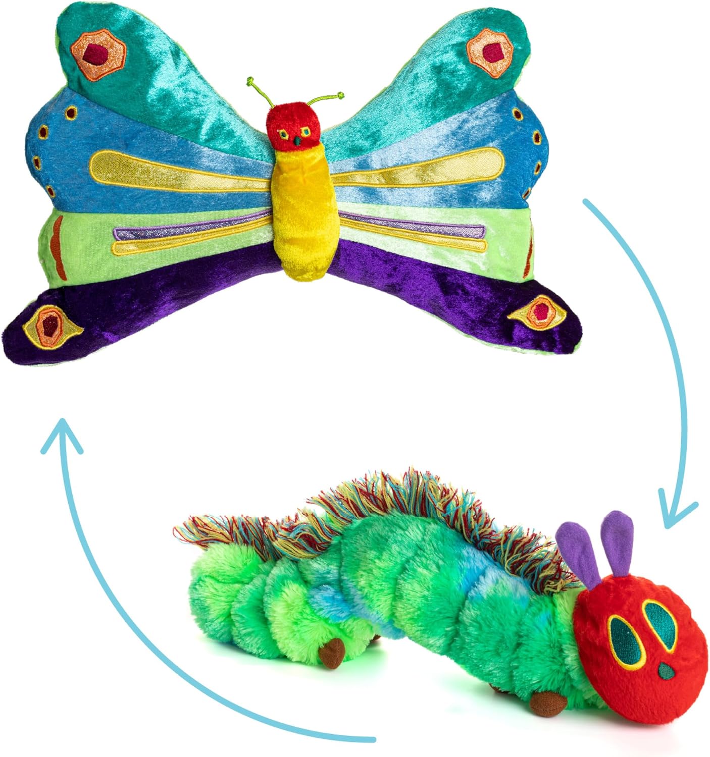 Kids Preferred World of Eric Carle, The Very Hungry Caterpillar Butterfly Reversible Stuffed Animal Plush Toy