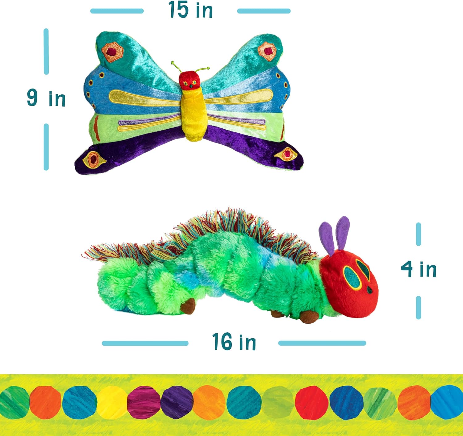 Kids Preferred World of Eric Carle, The Very Hungry Caterpillar Butterfly Reversible Stuffed Animal Plush Toy
